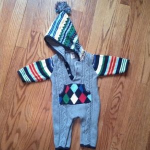 EUC Baby Gap Argyle Sweater one piece
